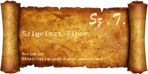 Szigriszt Tibor névjegykártya